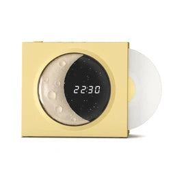 Creative Retro CD Design Bluetooth 3D Stereo Speaker Desktop Moon Lamp Clock Half Moon Starry Sky Atmosphere Night Light