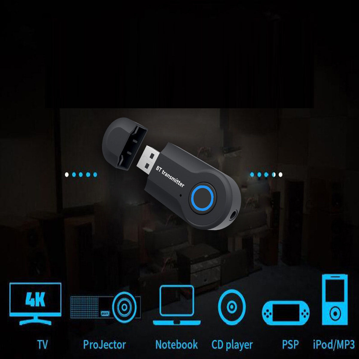 GT-09s Bluetooth Audio Adapter TV Computer Bluetooth Audio Transmitter 3.5 Audio Adapter