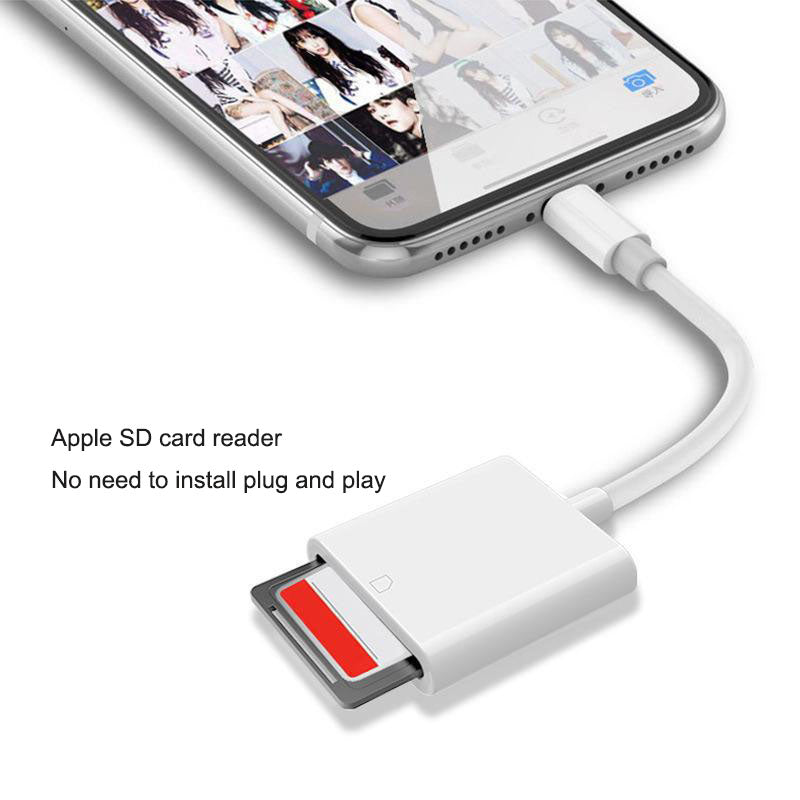 Suitable for Apple 2-in-1 card reader, phone lighting converter, TF+SD card, OTG multifunctional camera