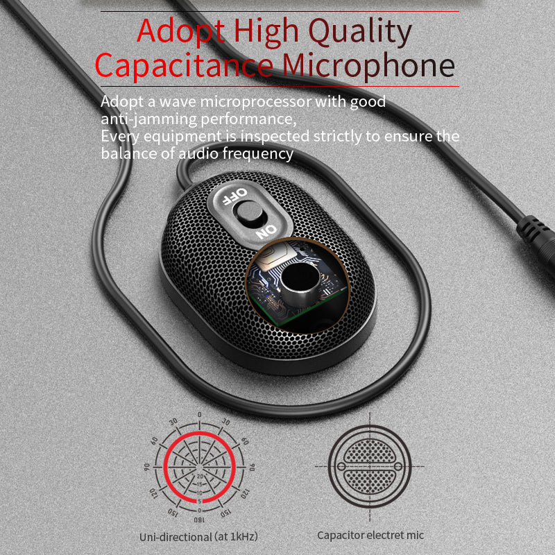 New 3.5mm Interface 360° Pickup Video Conference Omnidirectional Microphone Skype Language Chat Microphone