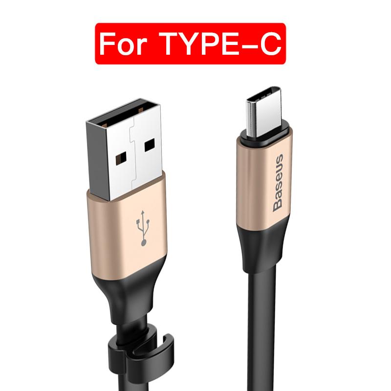 Baseus Portable C-Type Cable for Cell Phone Charger Cable Fast Charge USB C-Type Cable