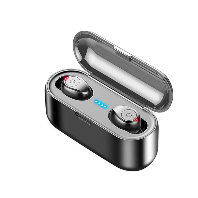 Wireless Earphone Bluetooth V5.0 F9 TWS Wireless Bluetooth Headphone LED Display With 2000mAh Power Bank Headset With Microphone