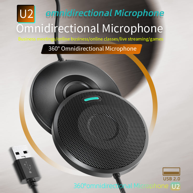 360° Pickup Video Voice Call USB Omnidirectional Microphone Video Conference Microphone Microphone