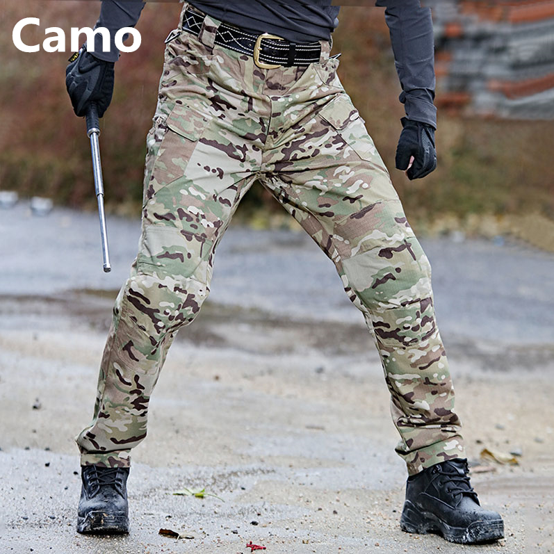 Men Tactical cargo Pants Army Fashion Outdoor Hiking Trekking Casual Sweatpants Camouflage Military Multi pocket Trousers S-3XL