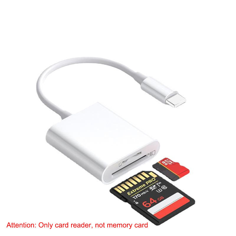 Suitable for Apple 2-in-1 card reader, phone lighting converter, TF+SD card, OTG multifunctional camera