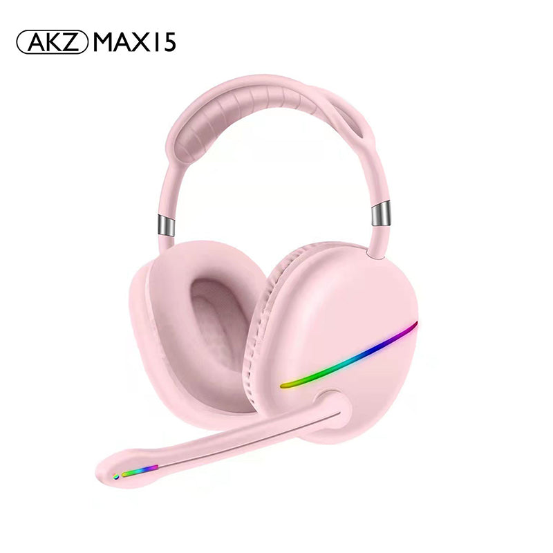 MAX15 New RGB Headset Bluetooth Headset External Microphone Subwoofer Long Battery Life Gaming Headset