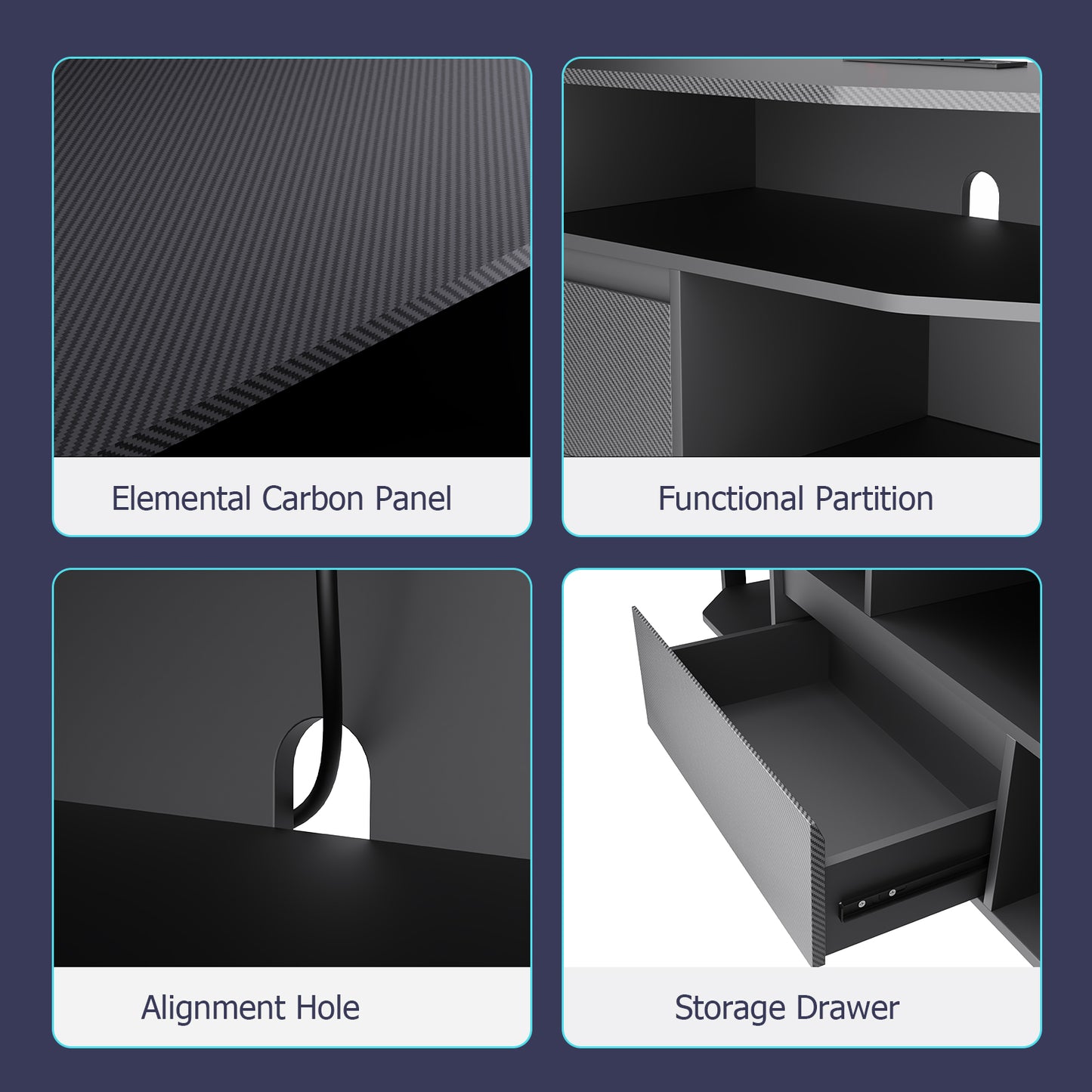 PS5 gaming TV stand with power outlet, capable of accommodating TVs up to 65 inches, 59 inches