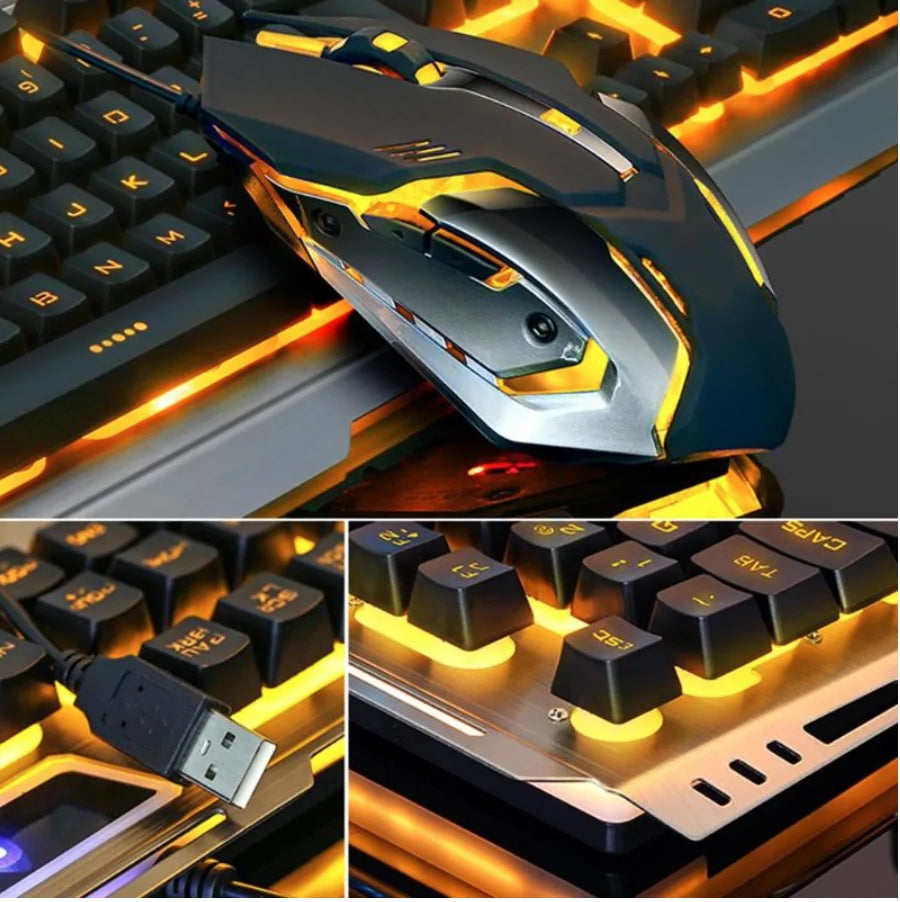 Mechanical Feel Gaming Keyboard and Mouse Set