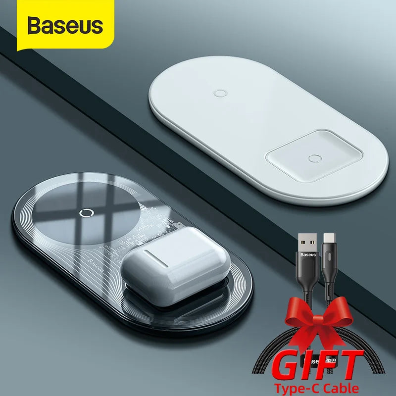 Baseus Visible Wireless Charger For iPhone 12 11 Wireless Charge Pad For iPhone Airpods Fast Charging Wireless Charge Devices