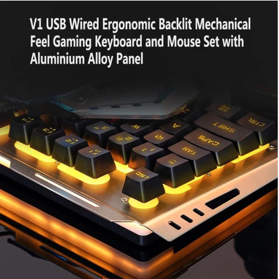 Mechanical Feel Gaming Keyboard and Mouse Set