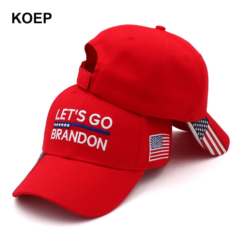 New Donald Trump 2024 Cap USA Flag Baseball Caps LET'S GO BRANDON Trump Snapback President Hat 3D Embroidery Drop Shipping