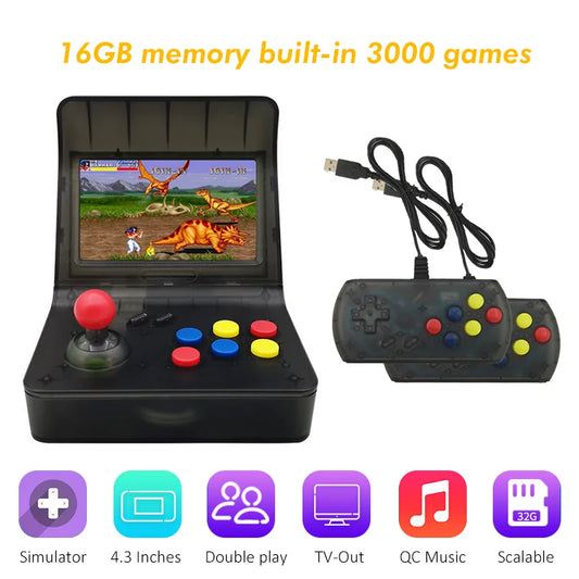 Usb Game Player Retro Mini Handheld Game Console 4.3 Inch 64bit 3000 Video Games Cassical Family Game Console